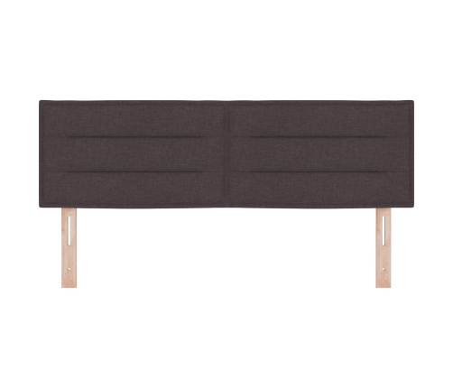 Cabecero  Diseño de Líneas Marrón Oscuro 140 cm Tejido