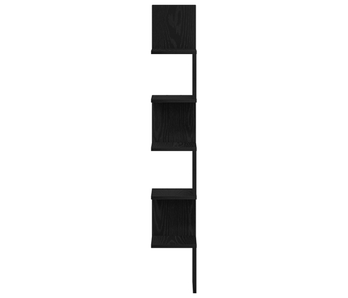 Estante de esquina  Negro Roble 20x20x127,5 cm Madera Elaborada