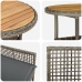 Conjunto de Muebles de Comedor  Conjunto de 5 Gris Ratán, Vidrio