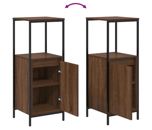 Juego de Muebles de Baño de 3 Piezas  en Madera de Roble Marrón