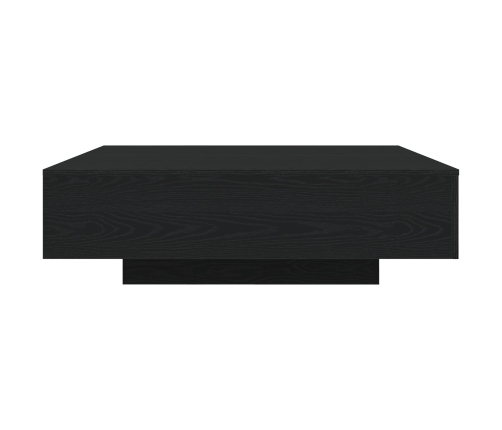 Mesa de café  con luces LED Madera de roble negra 100x100x31 cm