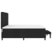 Cama de Base de Caja  con Colchón y Banco Negro 200x200 cm Tela