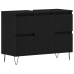 Mueble para lavabo de baño  Negro Roble 80x33x60 cm Madera elaborada