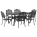 Set de 4 Negro Aluminio Fundido 150x90x72 cm