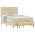 Cama con somier  y colchón & banco Crema 160x200 cm Tela