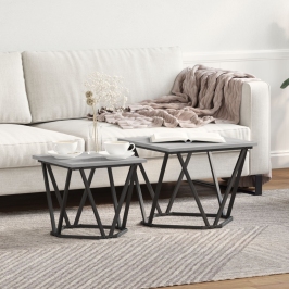 Gris sonoma Madera de ingeniería y metal Mediana Duradera