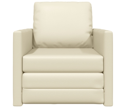 Sofá cama 2 en 1 crema 74x77x81 cm cuero sintético