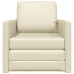 Sofá cama 2 en 1 crema 74x77x81 cm cuero sintético