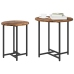 Mesa Lateral  2 pcs Madera de Roble Ahumada, Madera Ingenierizada y Metal