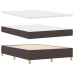 Cama box spring  con colchón y banco marrón oscuro 140x190 cm de tela