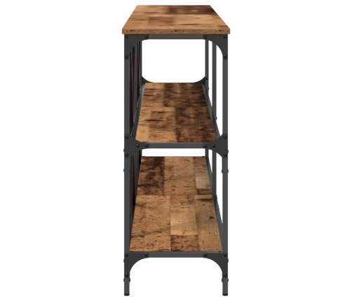 mesa consola  de madera vieja 200x30x75 cm en madera compuesta y acero