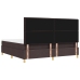 Cama Box Spring  con Colchón y Banco Marrón Oscuro 200x200 cm Tela
