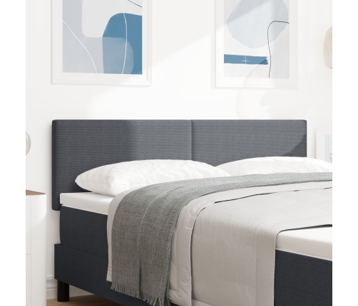 Cabecero de  diseño simple gris oscuro 160 cm tela de terciopelo