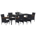 Set de Comedor para Jardín  de 7 Piezas en Poliratán Negro
