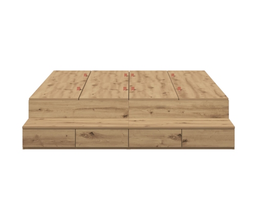 Cama de Almacenamiento  Marrón Madera elaborada 140 x 190 x 31.5 cm