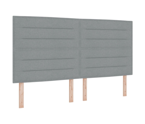 Cabecero LED Diseño Líneas Gris Claro 90 cm Tela