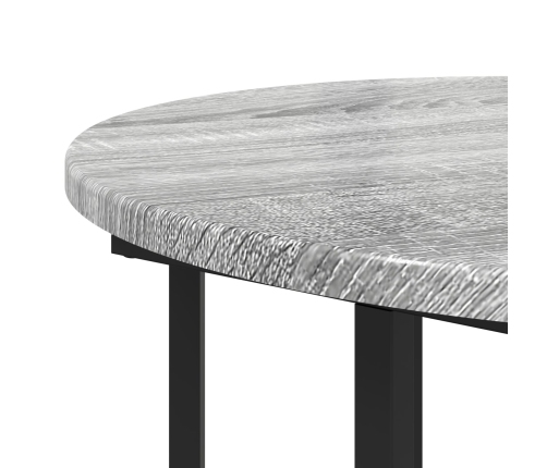 Mesa Lateral  2 pcs Gris Sonoma de Madera y Metal
