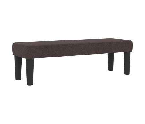 Cama con Base de Resortes con Colchón & Banco Marrón Oscuro 200x200 cm Tela