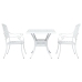 Conjunto de Bistro de Jardín de 3 Piezas  Blanco de Aluminio Fundido
