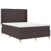 Cama con Somier y Colchón LED Marrón Oscuro 140x200 cm Tela