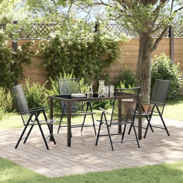 Juego de Comedor de Jardín de 5 Piezas en Acero Antracita