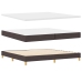 Cama Box Spring  con Colchón & LED Marrón Oscuro 200x200 cm Tela