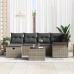 Juego de Sofás de Jardín de 7 Piezas con Cojines Gris Rattan Poly
