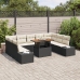 Conjunto de Sofá de Jardín  Set de 10 Crema y Negro