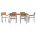 Juego de Comedor de Jardín Set de 7 Gris Claro Aluminio Duradero