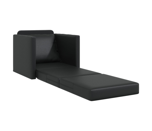Sillón cama 2 en 1 Negro 74x77x81 cm Cuero Sintético