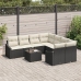Conjunto de Sofá de Jardín  9 Piezas Crema y Negro