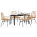 Set de Comedor de Jardín de 5 Piezas Marrón Poliratán