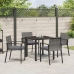 Juego de Comedor de Jardín de 5 Piezas Gris Poliratán