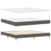 Cama Box Spring  con Colchón Gris Oscuro 200x200 cm Tela