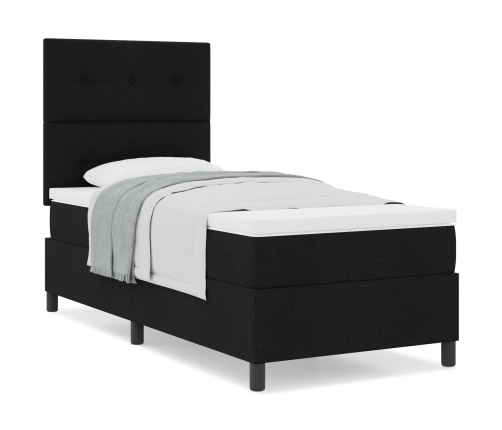 Cama con Somier Negra 90x200 cm Tela