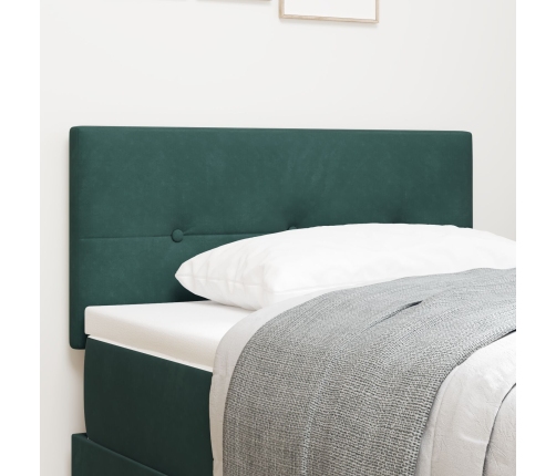 Cabecero Tufted con Botones Verde Oscuro 90 cm de Terciopelo