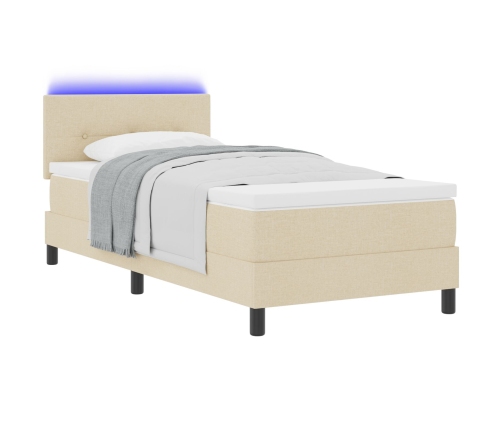 Marco de Cama  con Colchón Beige Tela 90 x 200 cm Colchón de Cama