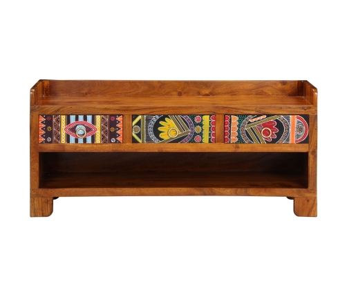 Banco para zapatos  100x35x45 cm de madera maciza de acacia