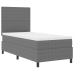 Cama con Base Tapizada  con Colchón Gris Claro 90x200 cm Tela de Terciopelo