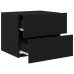 Cabinet de Noche  con LED Montado en la Pared Roble Negro 50x39x41 cm