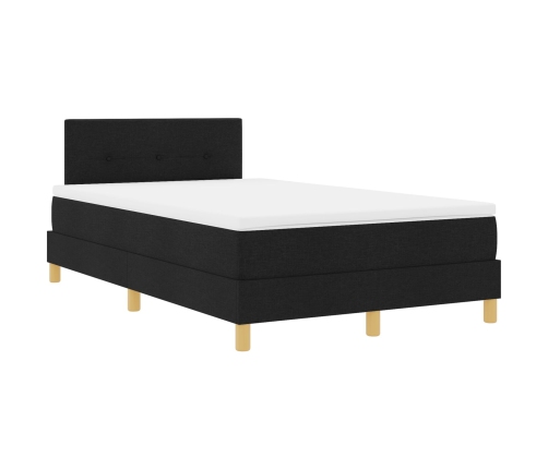 Cama con Box Spring con Colchón Negra 120x200 cm Tela