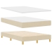 Cama con somier  con colchón y LED crema 120x200 cm tela