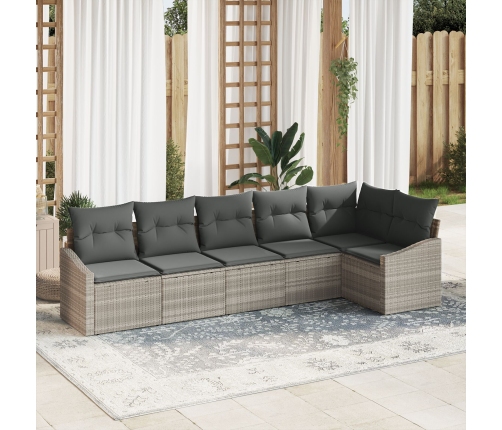 Set de Sofá de Jardín  Juego de 6 Gris Poliratán Silla de Jardín