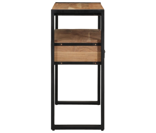 Mesa de Consola  Negra 90x33x75 cm de Madera Maciza de Acacia y Metal