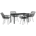 Juego de Comedor de Jardín  de 5 Piezas Negro de Ratán Poliéster