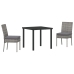 Conjunto de Comedor de Jardín  de 3 piezas Gris Poliratán