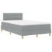 Cama Box Spring con Colchón y Luz LED Gris Claro 120x200 cm Tela