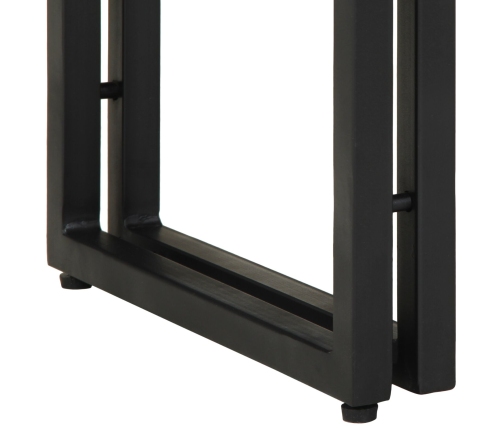 Mesa de Consola  Negra 90x33x75 cm de Madera Maciza de Acacia y Metal
