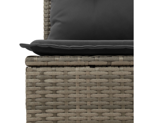 Conjunto de Sofás de Jardín  de 6 Piezas con Cojines Gris Rattan Poli