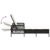 Conjunto de Tumbonas  Set de 3 Negro y blanco crema Ratán PE, metal